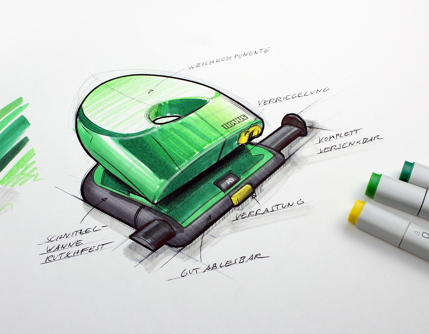 novus Locher tacker color sketch